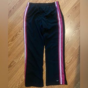 Nike Track Pants Black/Pink Stripe Sz M